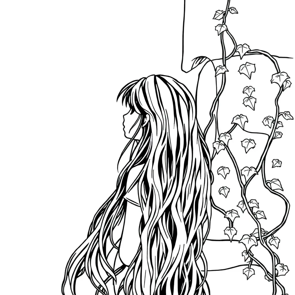 Tangled coloring page