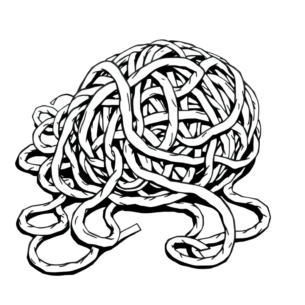 Tangled coloring page