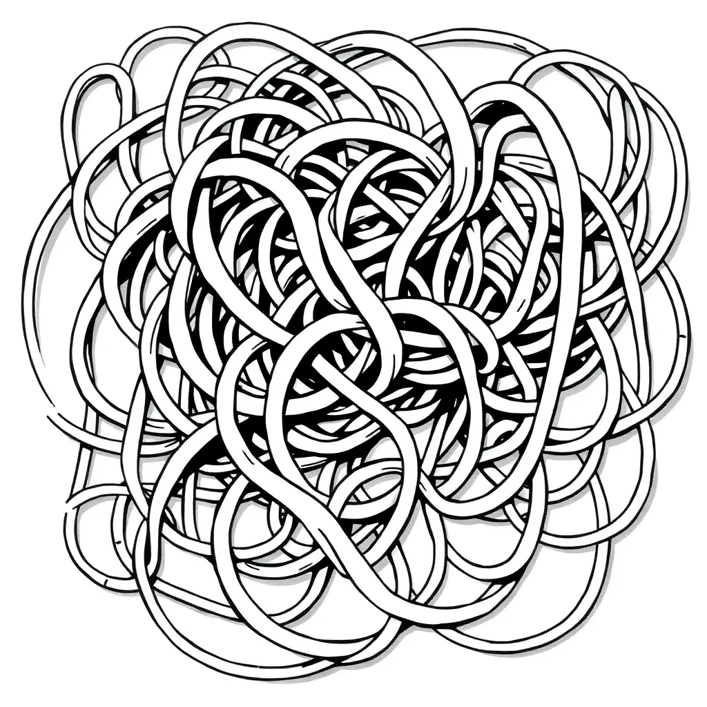 Tangled coloring page