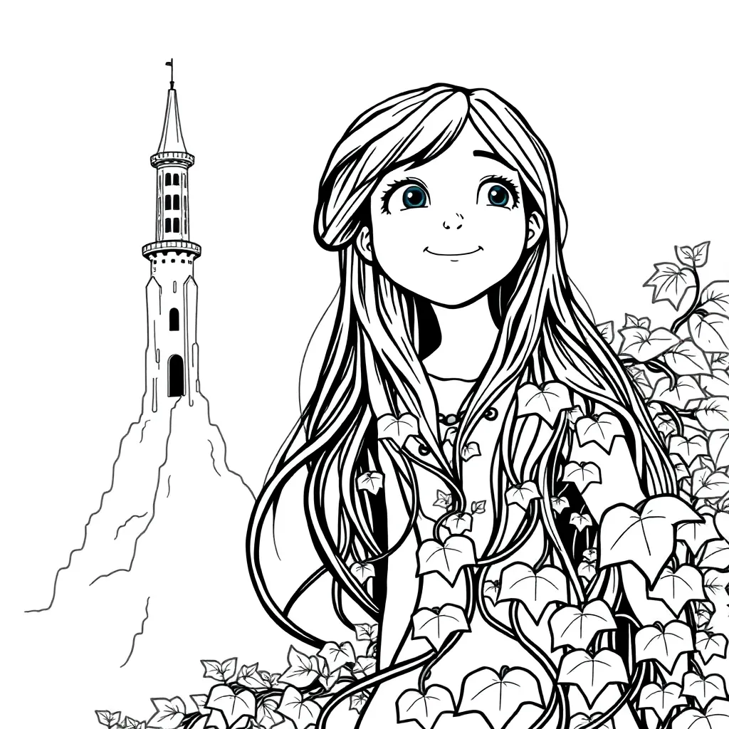 Tangled coloring page