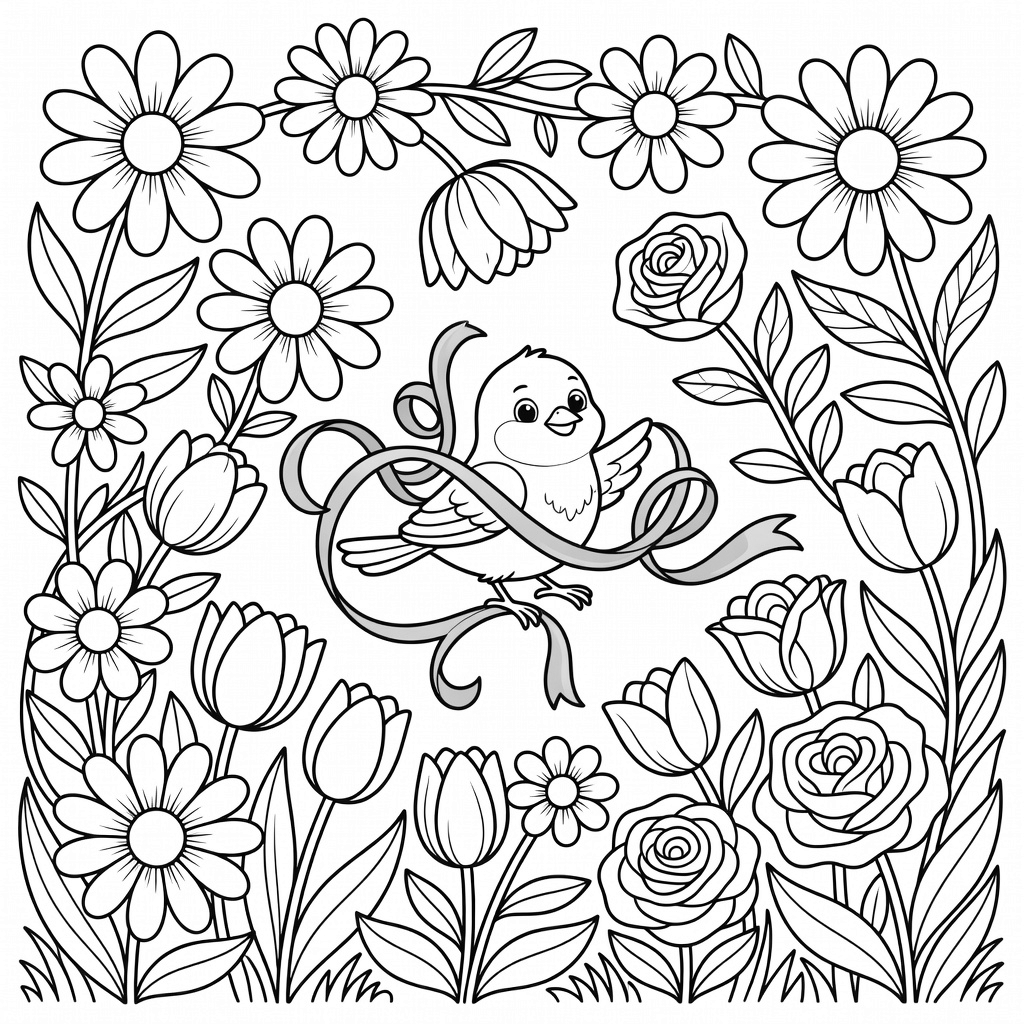 Tangled coloring page