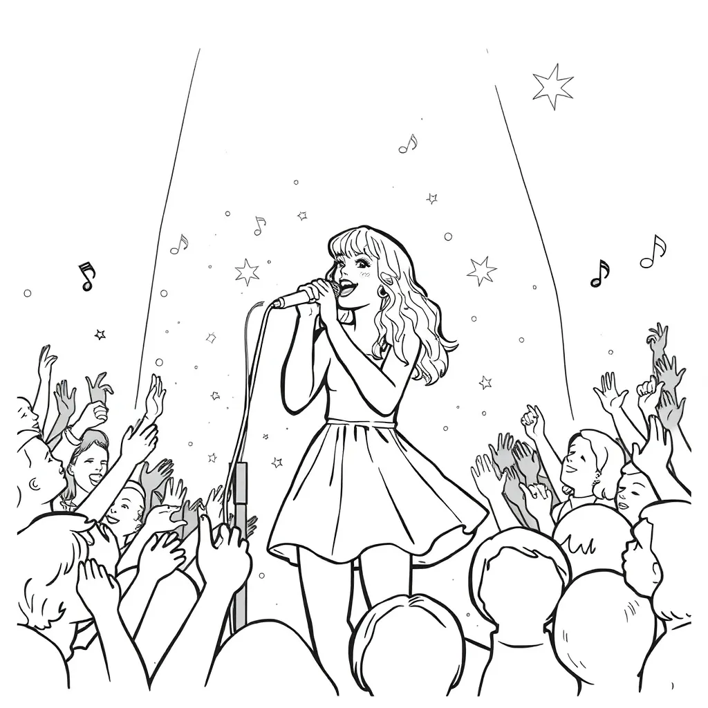 Taylor Swift coloring page