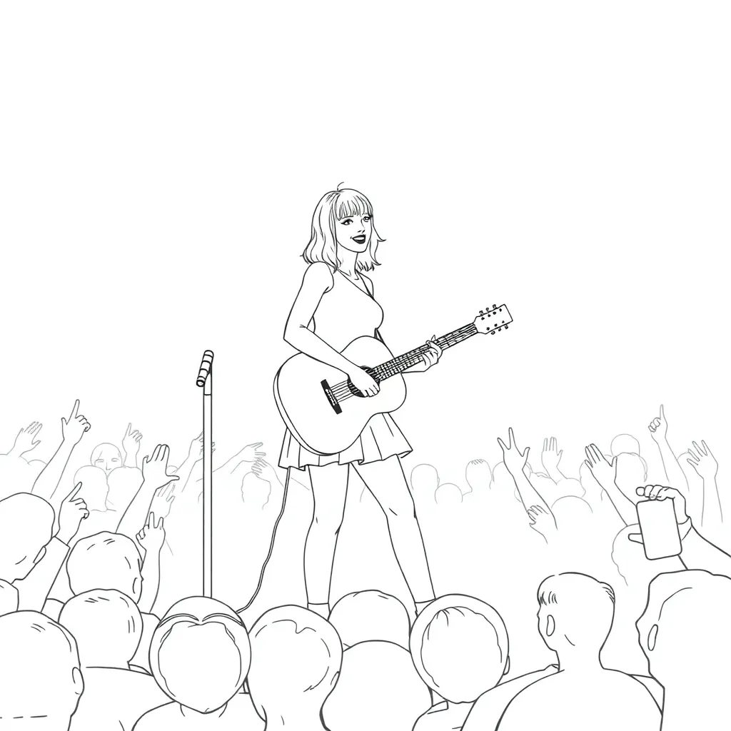 Taylor Swift coloring page