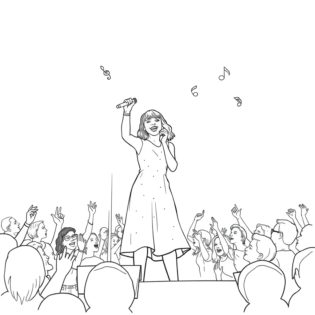 Taylor Swift coloring page
