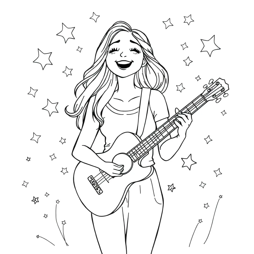 Taylor Swift coloring page