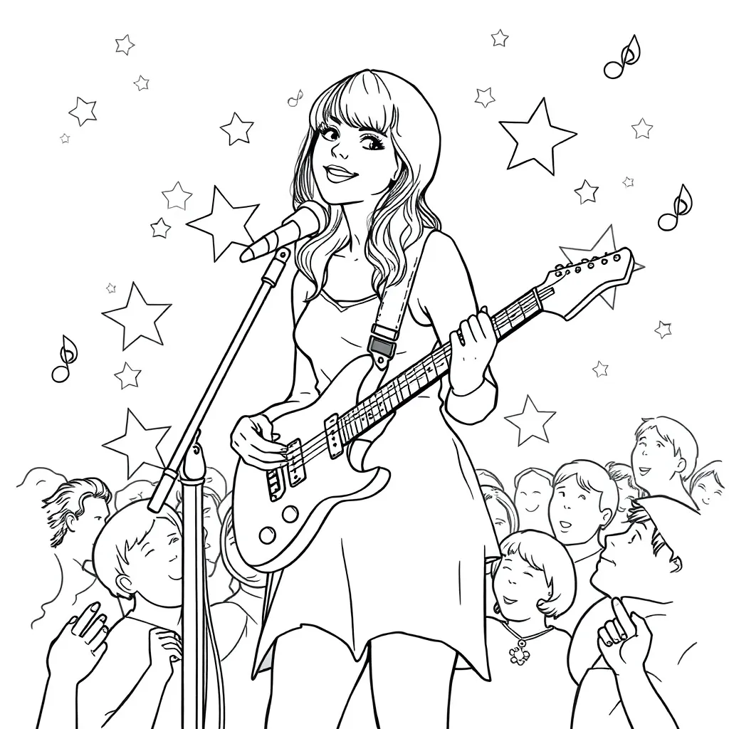 Taylor Swift coloring page