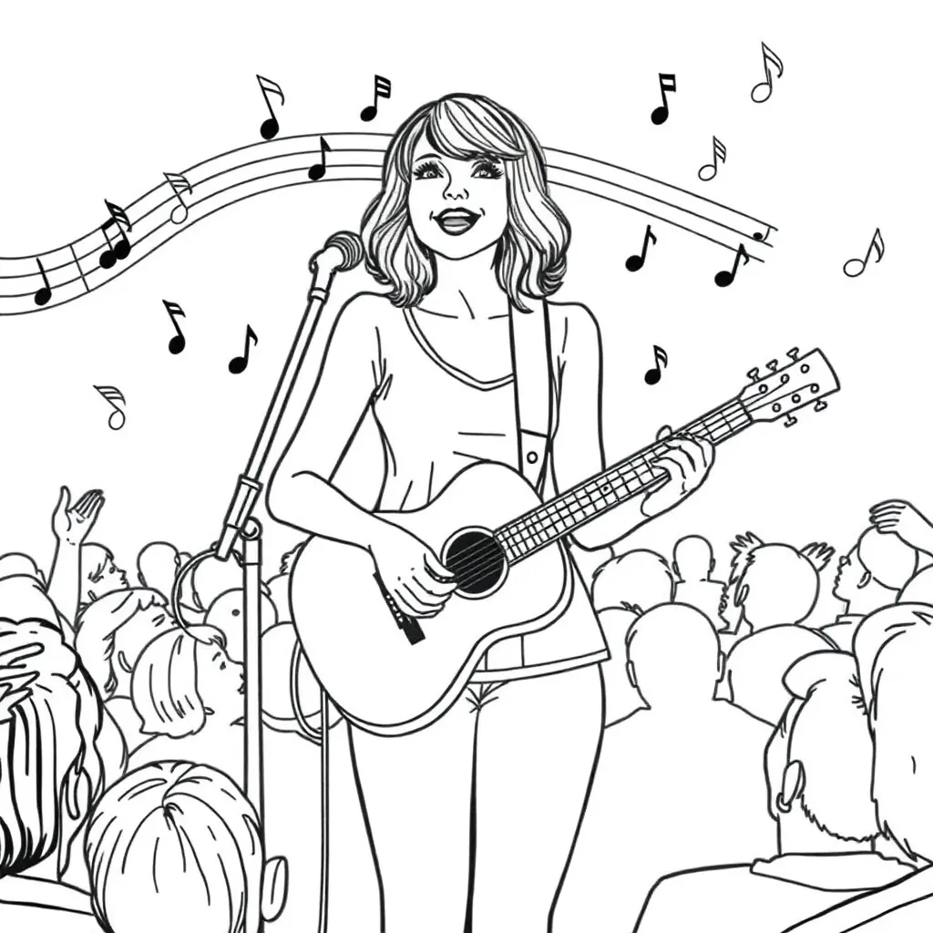 Taylor Swift coloring page