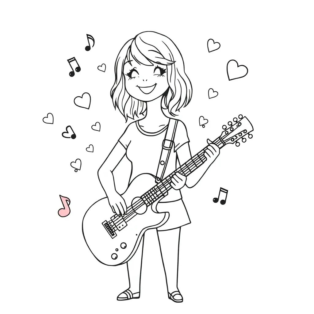 Taylor Swift coloring page
