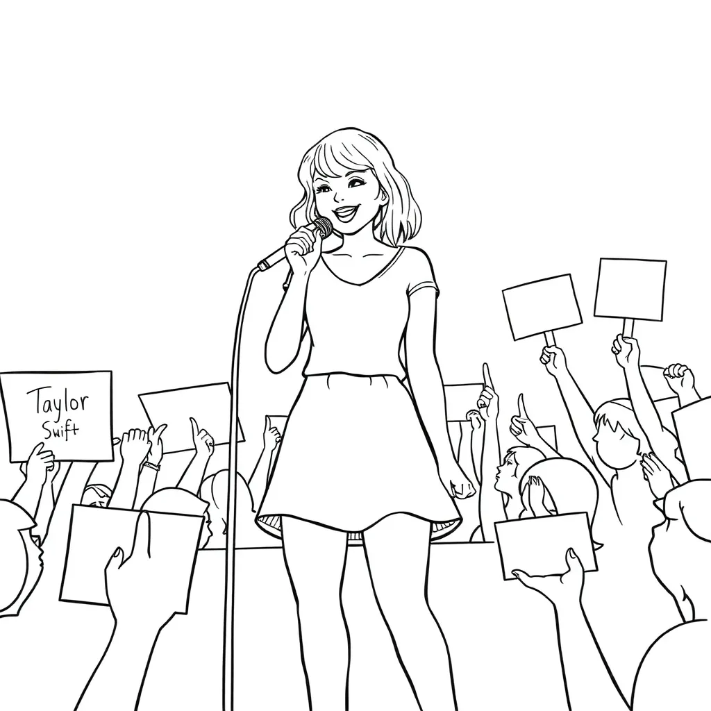 Taylor Swift coloring page