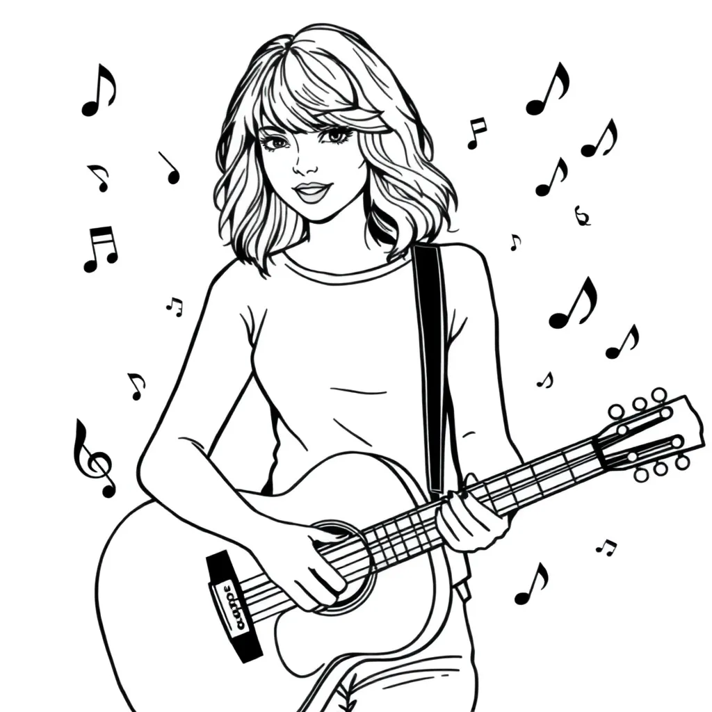Taylor Swift coloring page