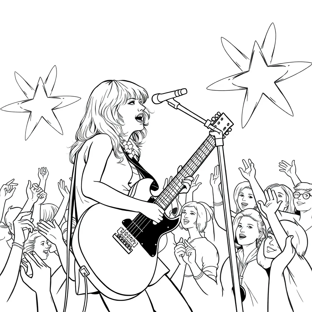 Taylor Swift coloring page