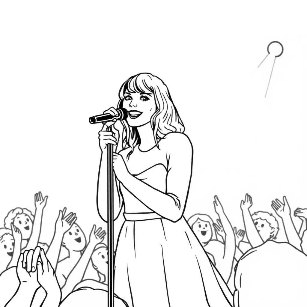 Taylor Swift coloring page