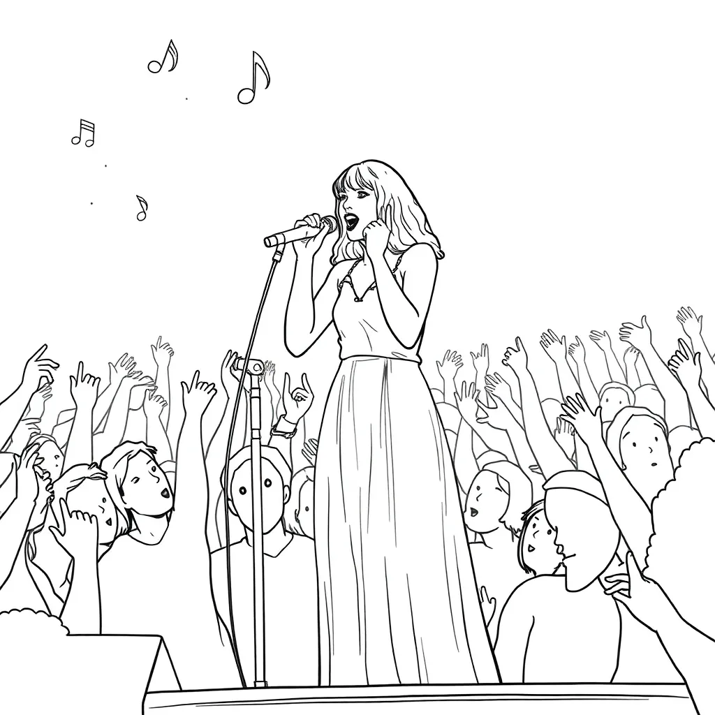 Taylor Swift coloring page