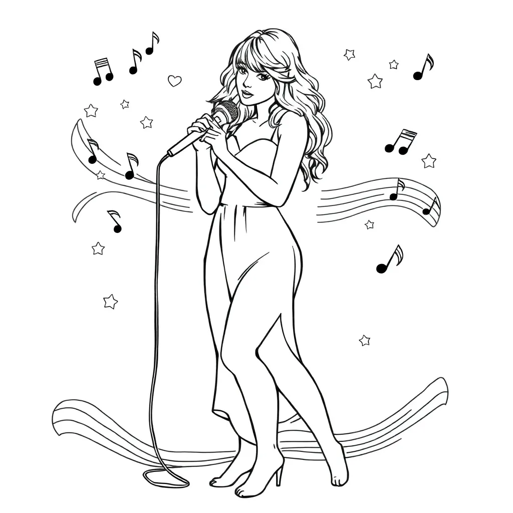 Taylor Swift coloring page
