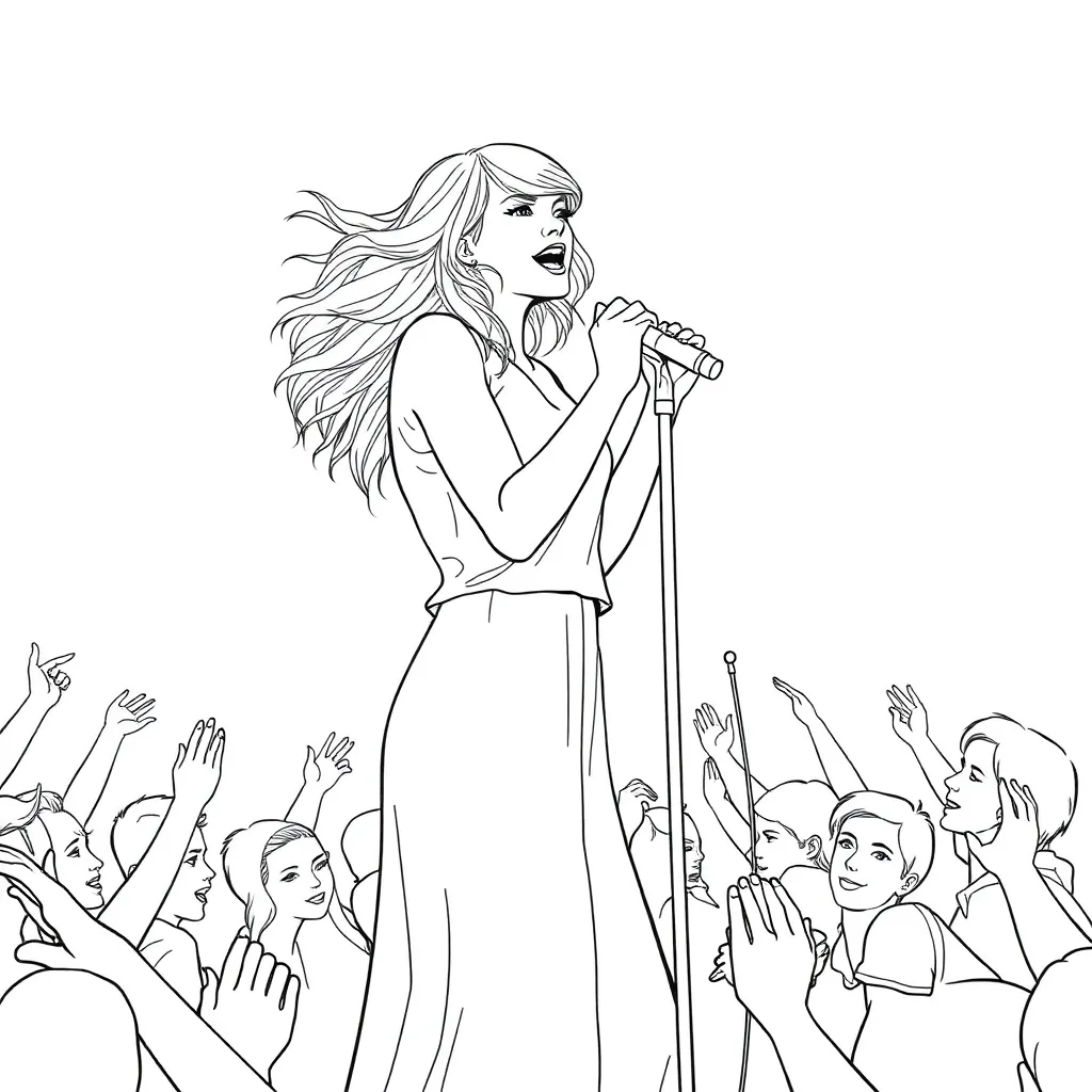 Taylor Swift coloring page