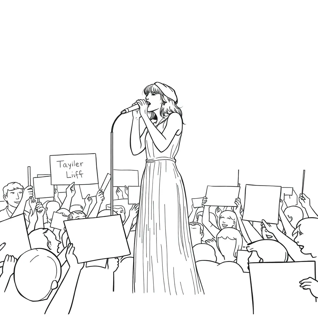 Taylor Swift coloring page