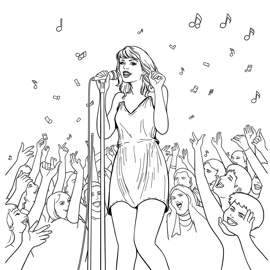 Taylor Swift coloring page