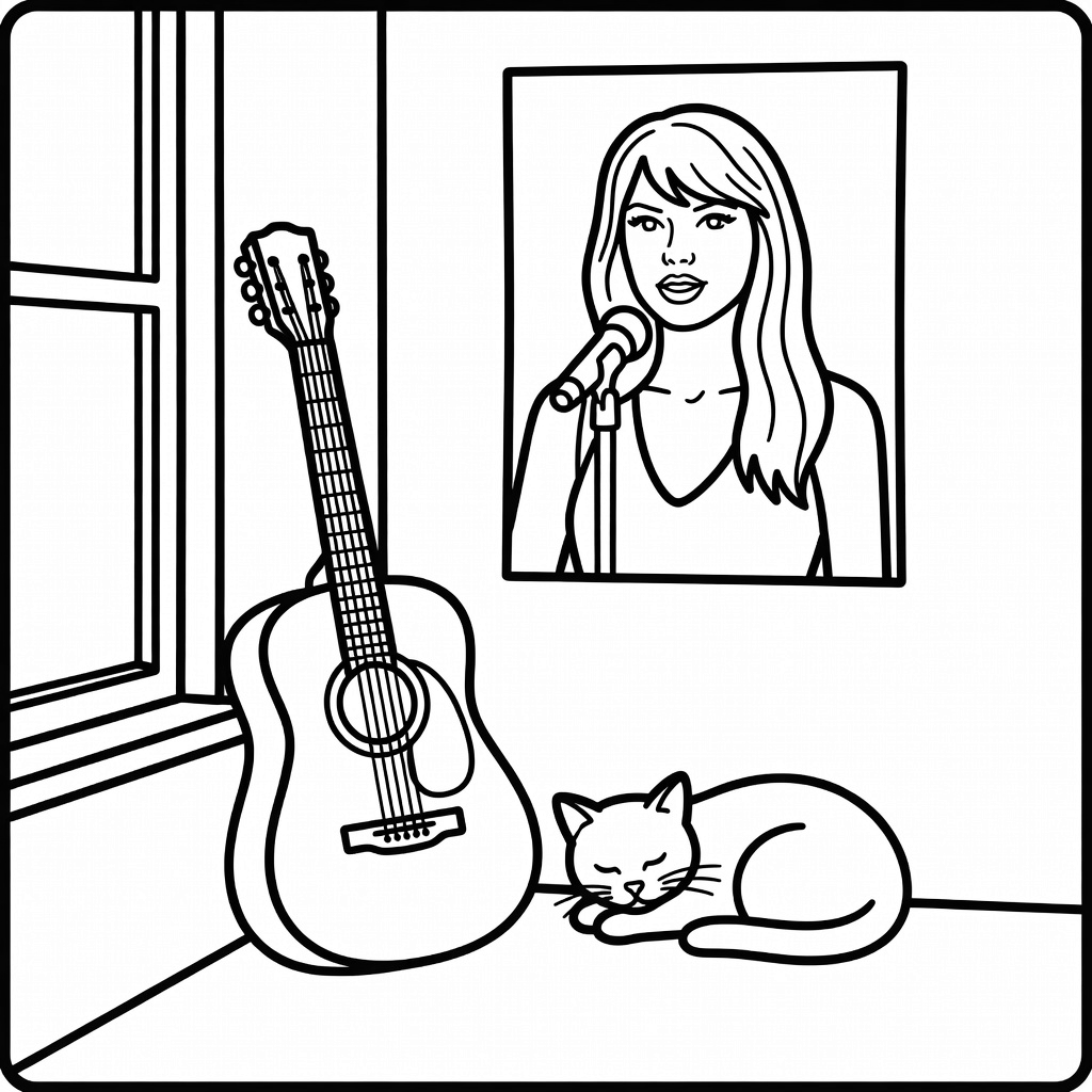 Taylor Swift coloring page