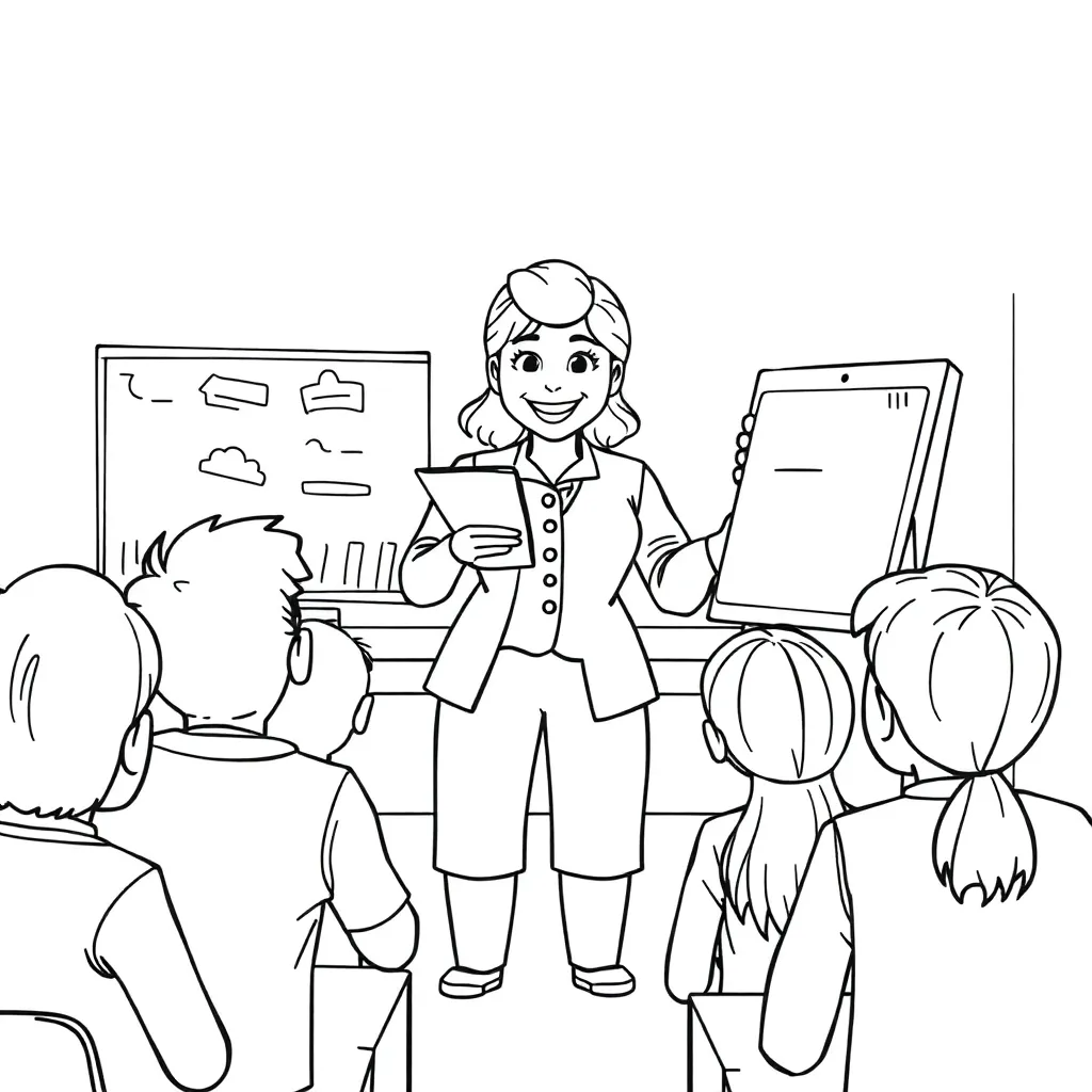 Teacher coloring page