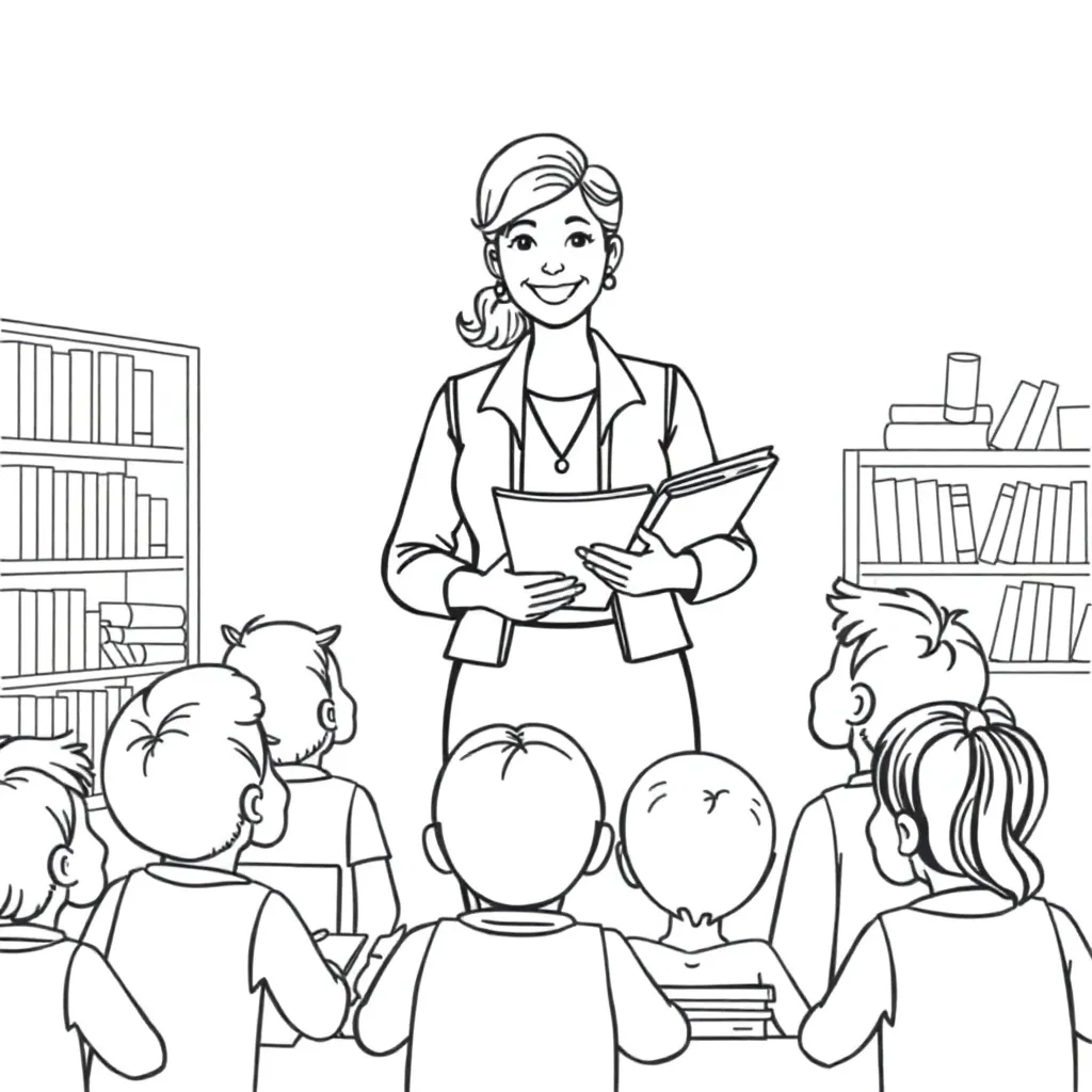 Teacher coloring page