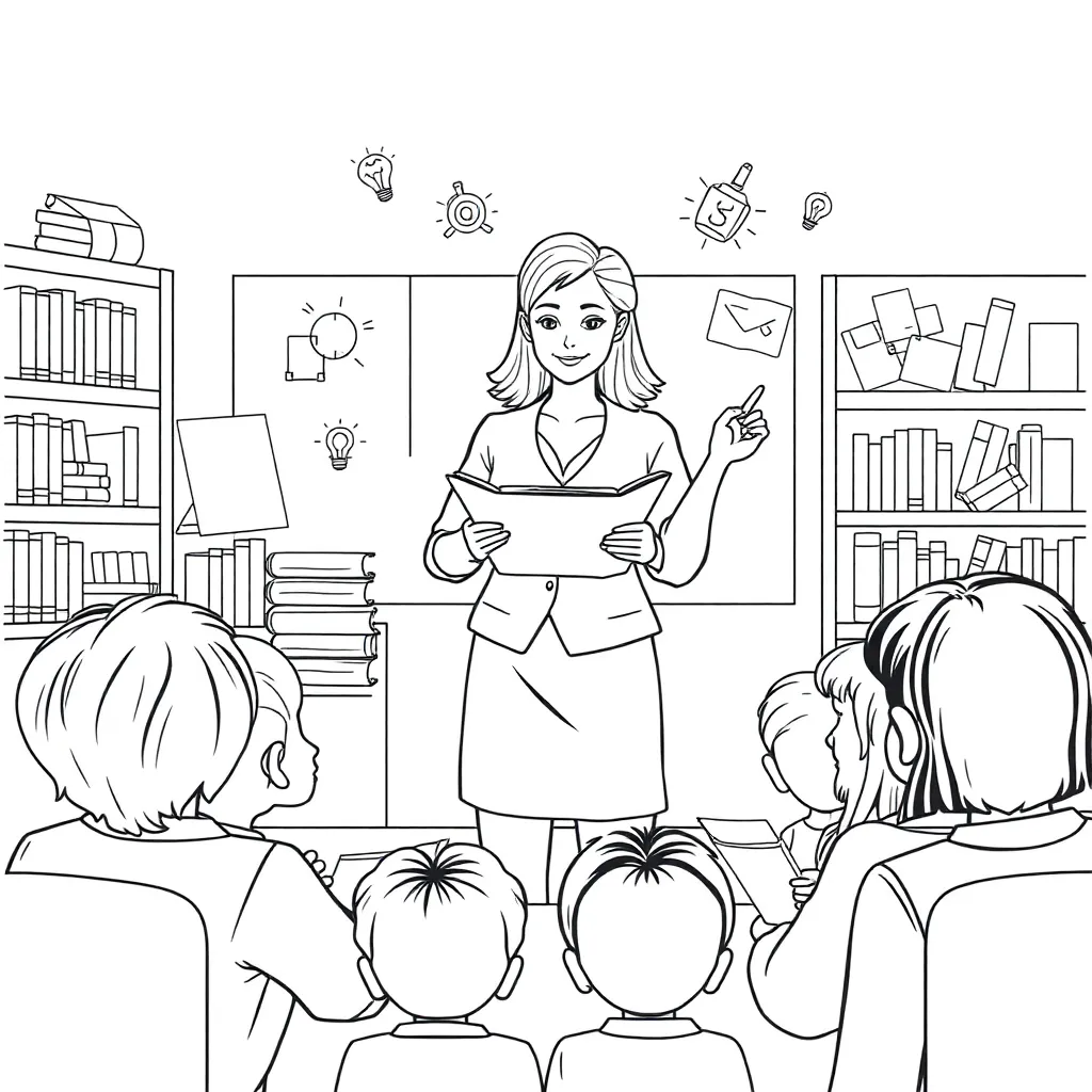 Teacher coloring page