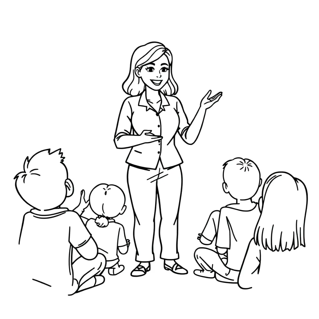 Teacher coloring page