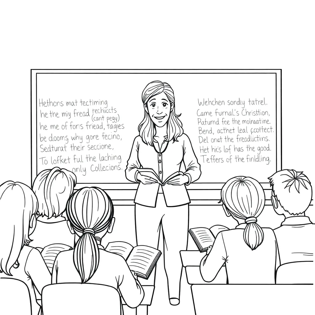 Teacher coloring page