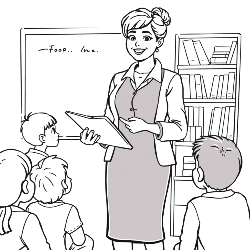 Teacher coloring page