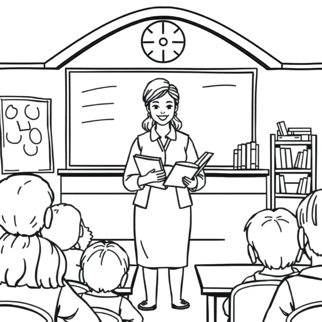 Teacher coloring page