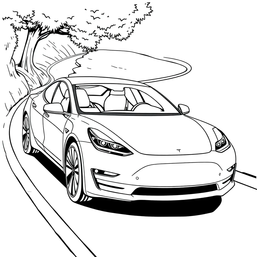 Tesla coloring page