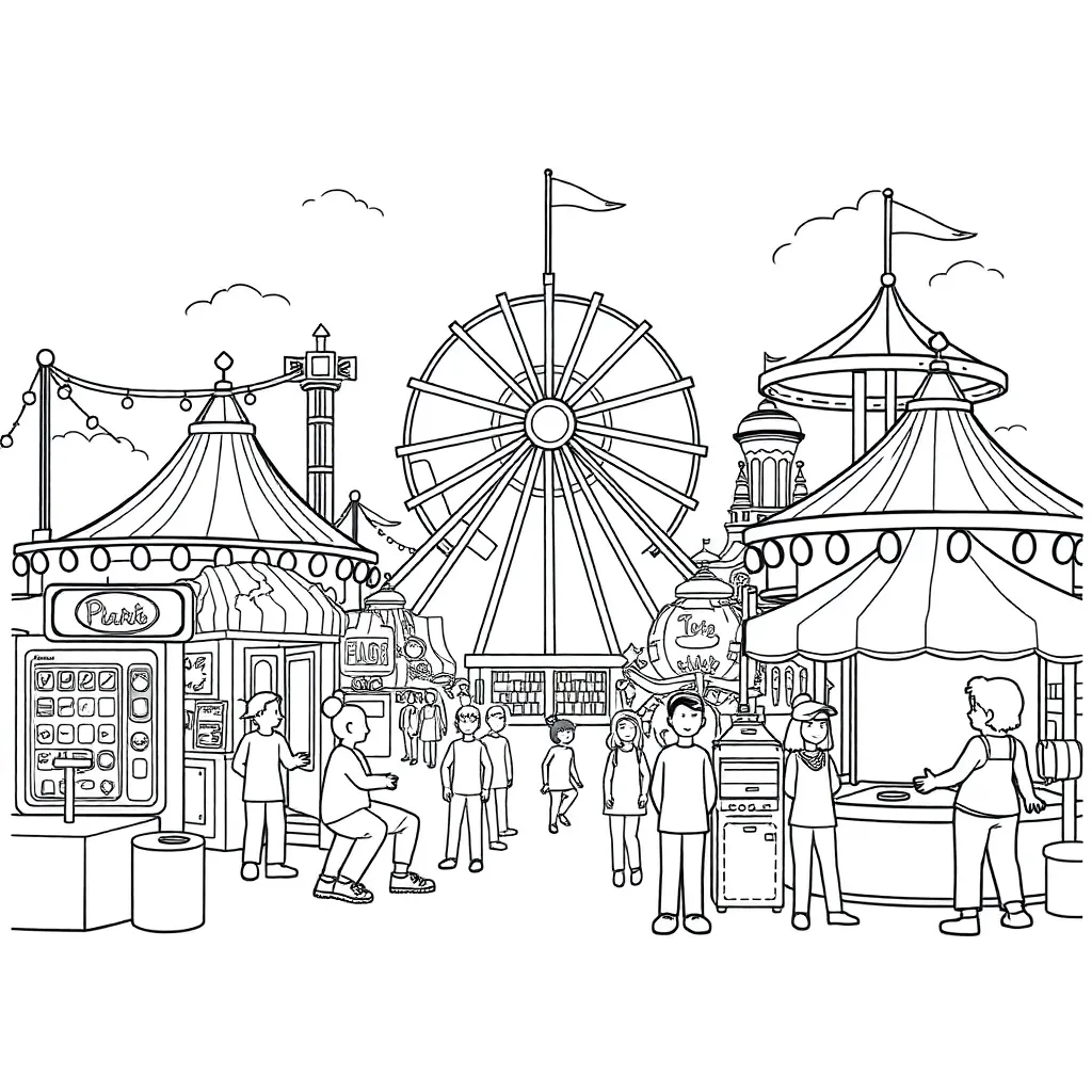 Theme Park coloring page
