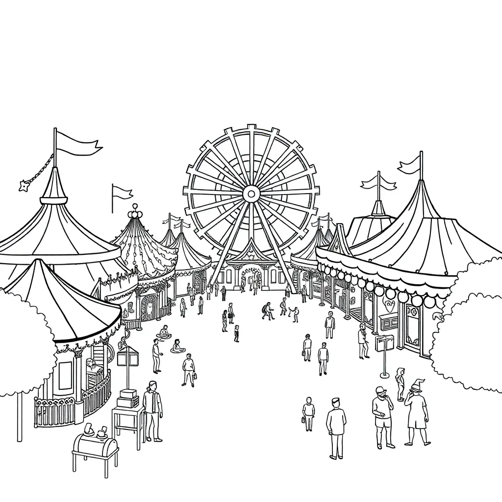 Theme Park coloring page