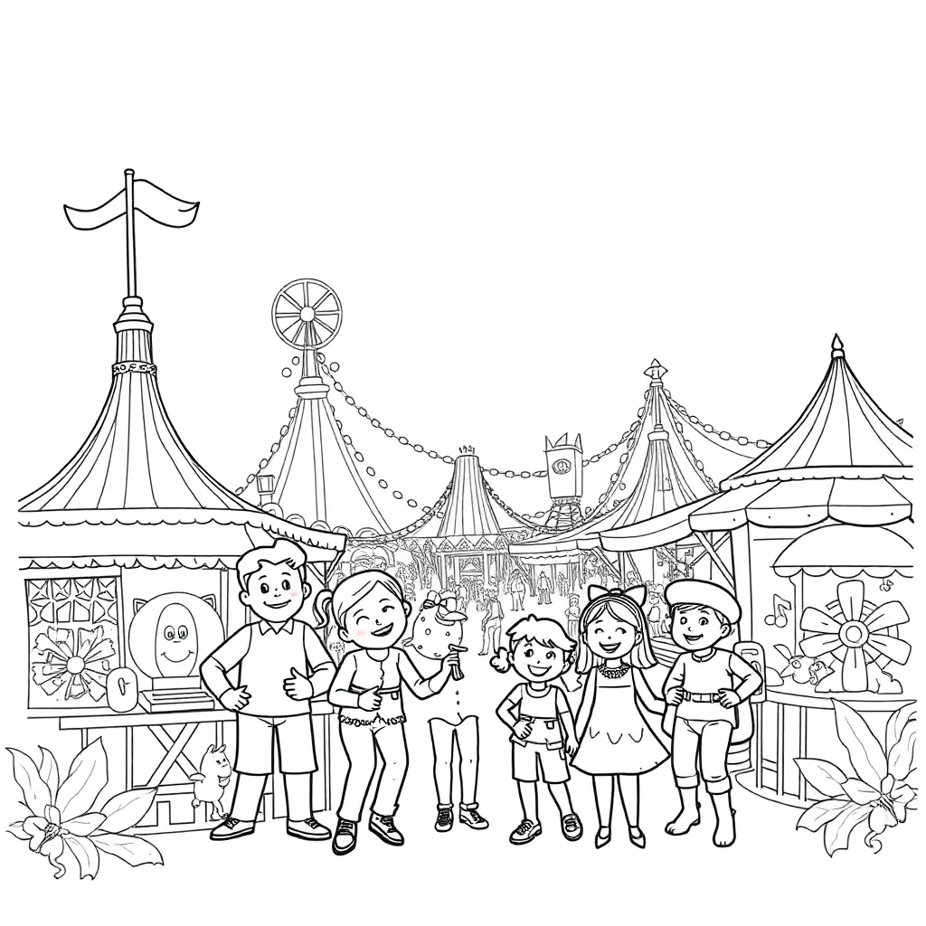 Theme Park coloring page