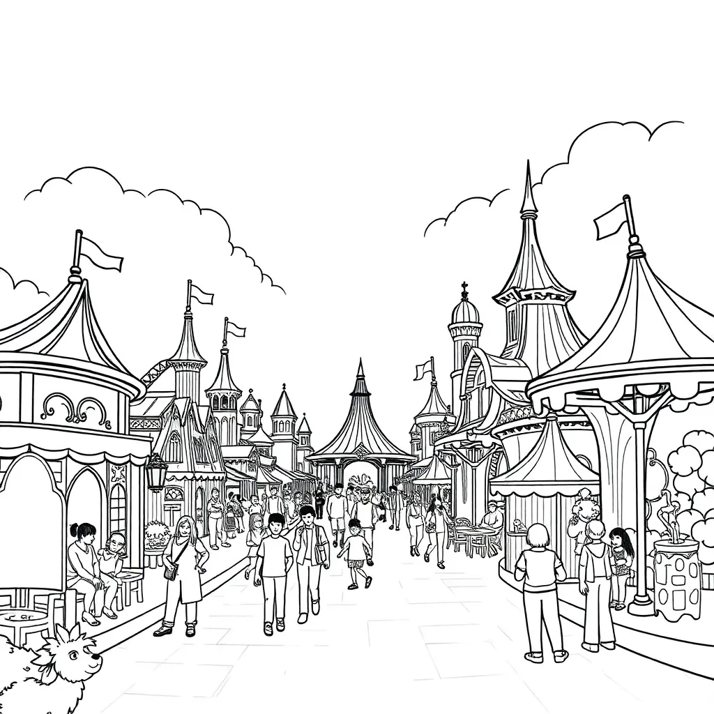 Theme Park coloring page
