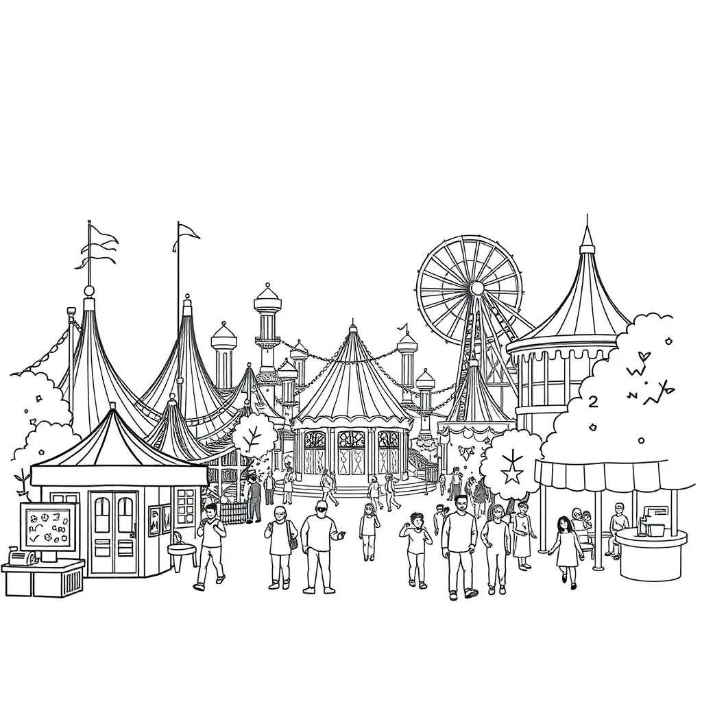 Theme Park coloring page