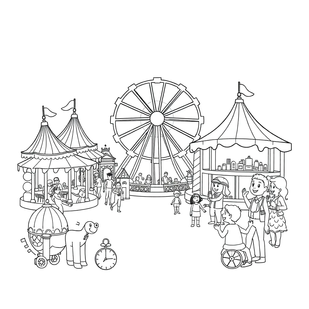 Theme Park coloring page