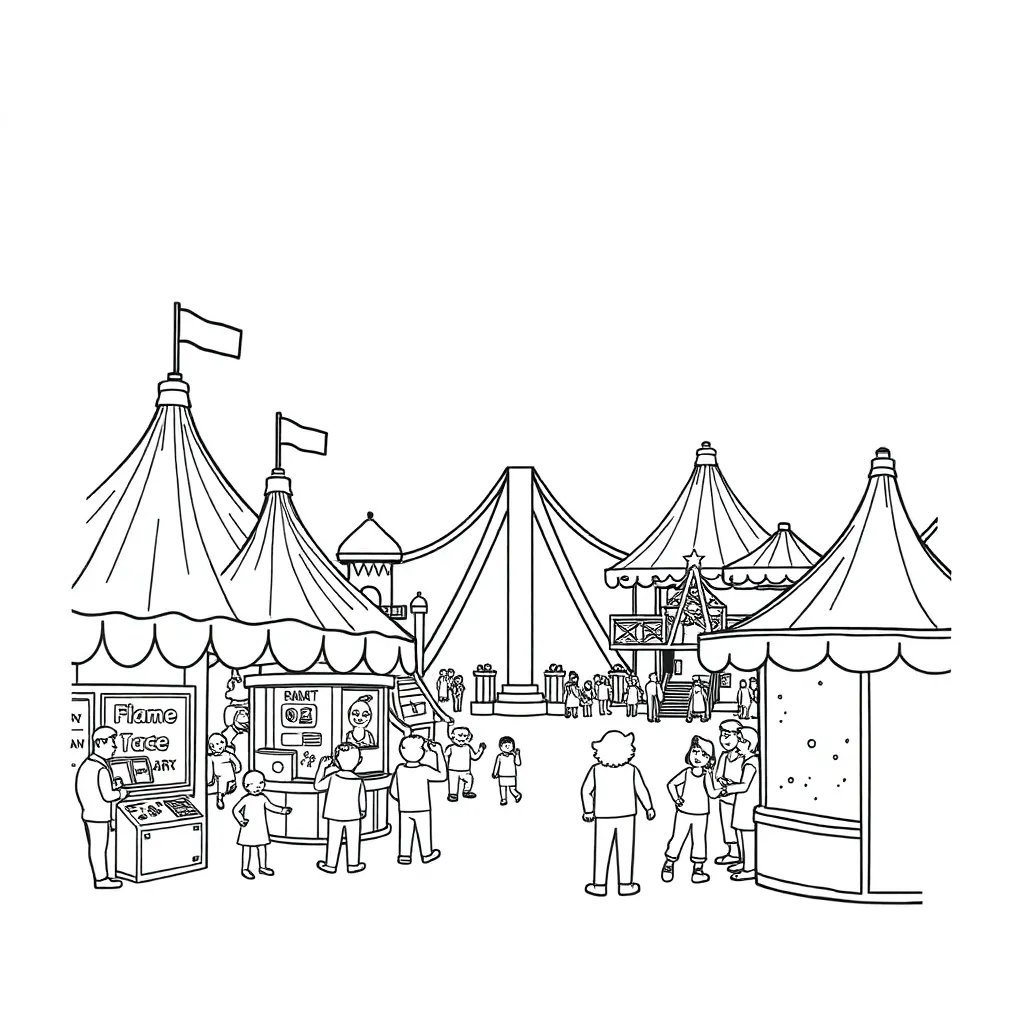 Theme Park coloring page