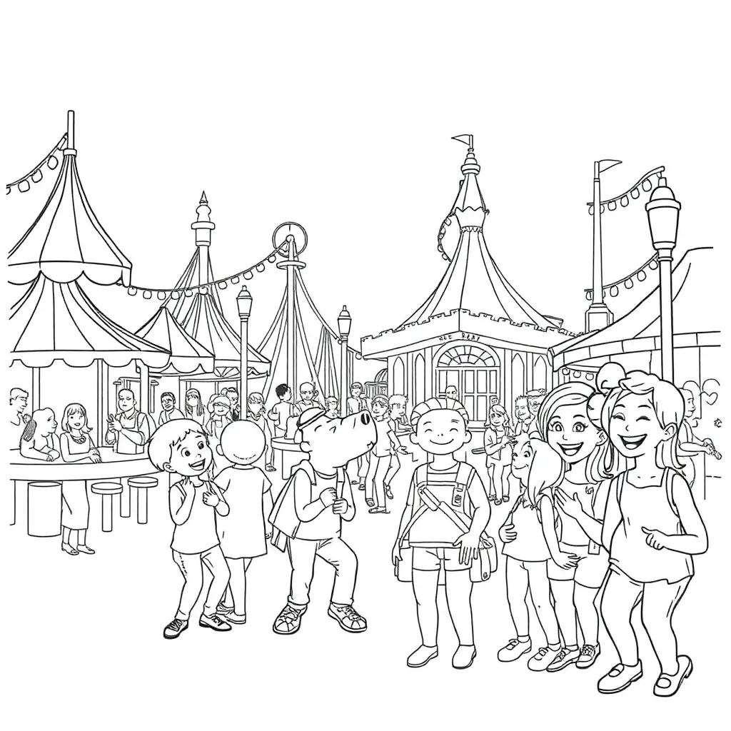 Theme Park coloring page