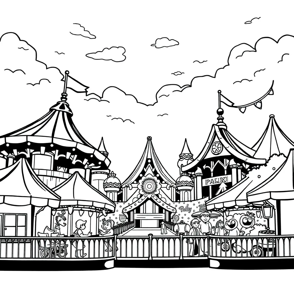 Theme Park coloring page
