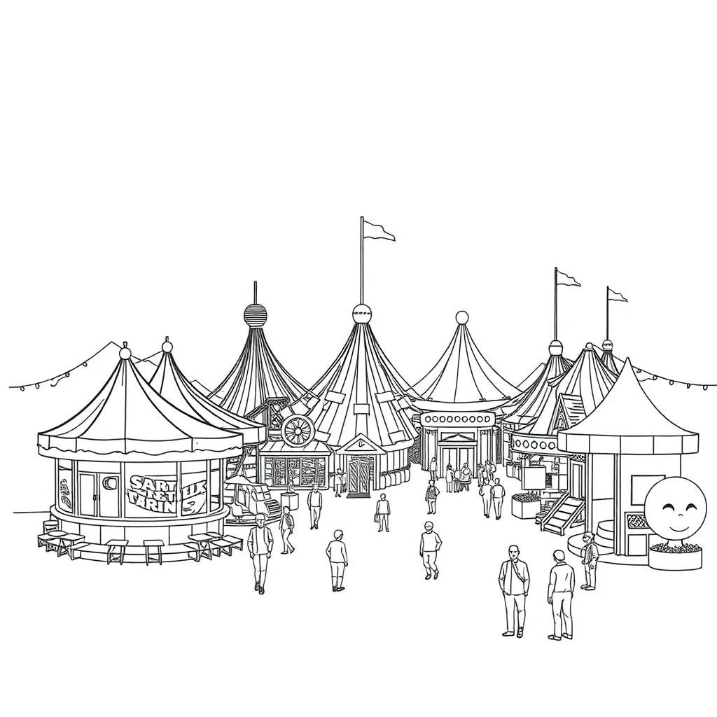 Theme Park coloring page