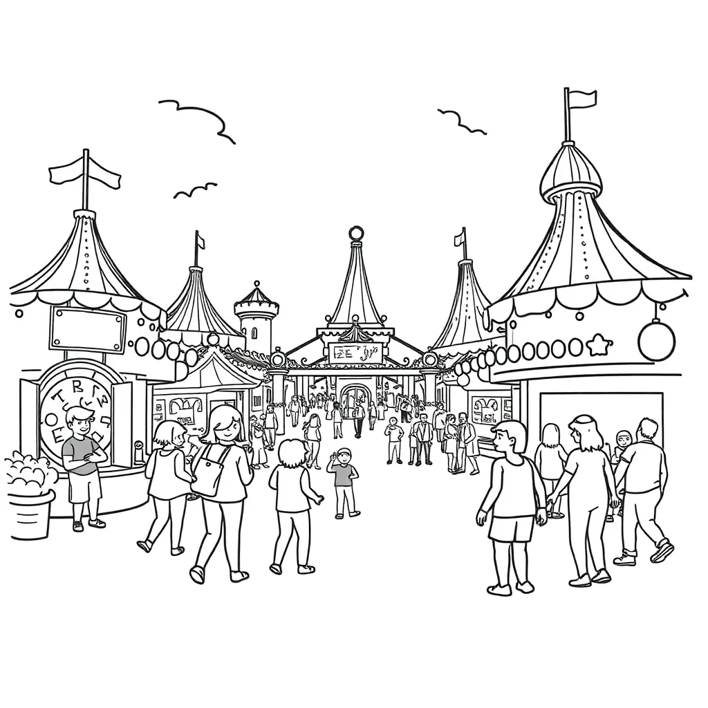 Theme Park coloring page