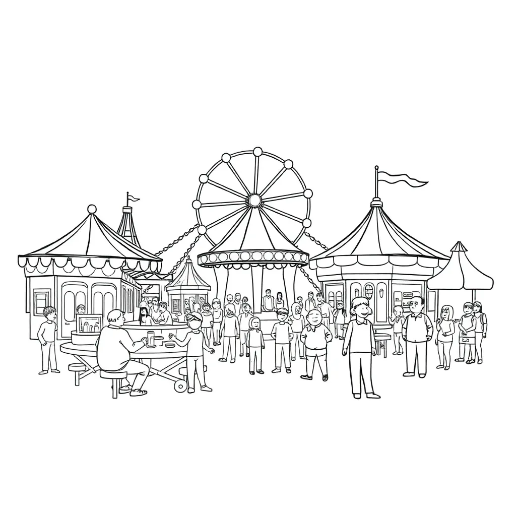 Theme Park coloring page