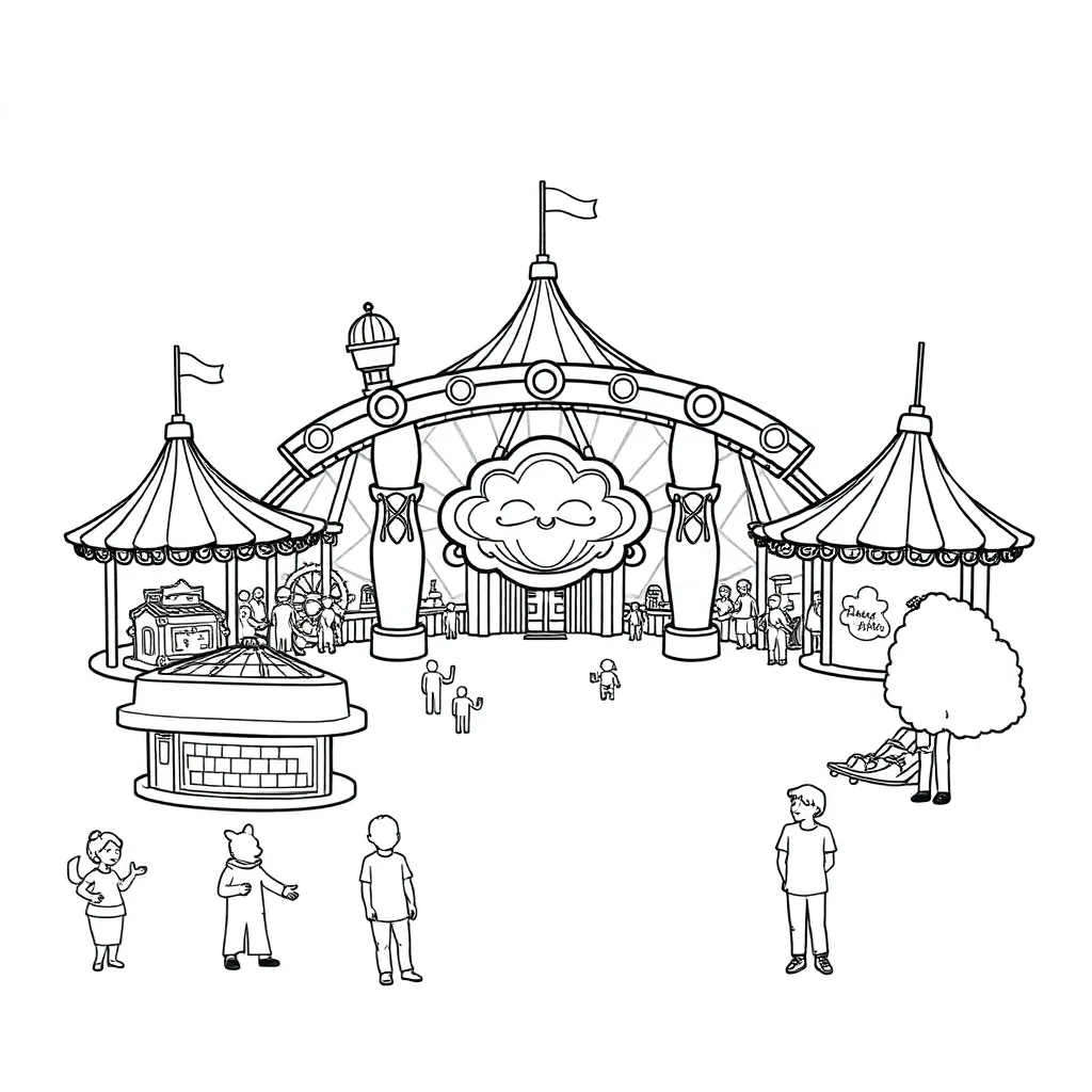 Theme Park coloring page