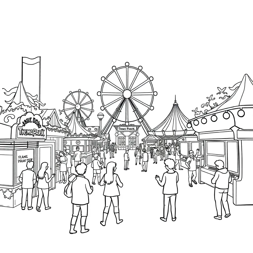 Theme Park coloring page