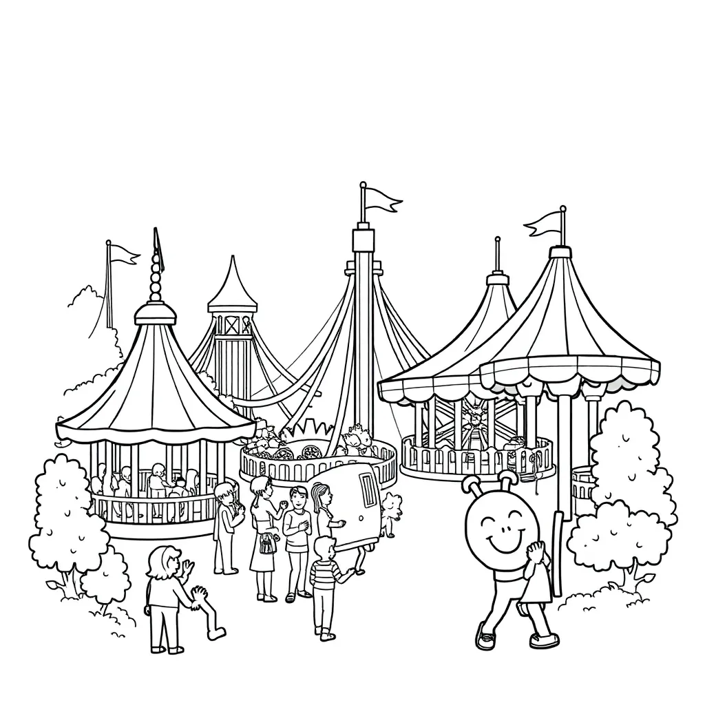 Theme Park coloring page