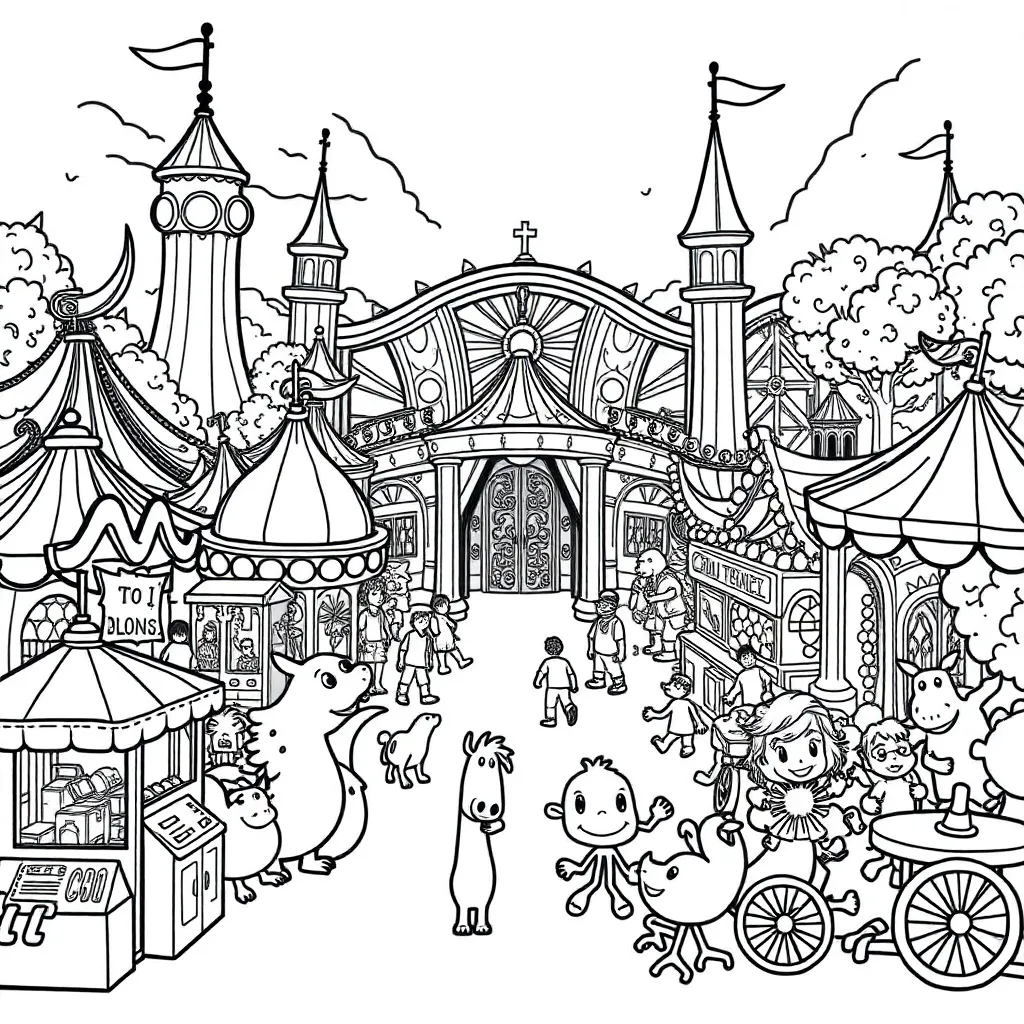 Theme Park coloring page