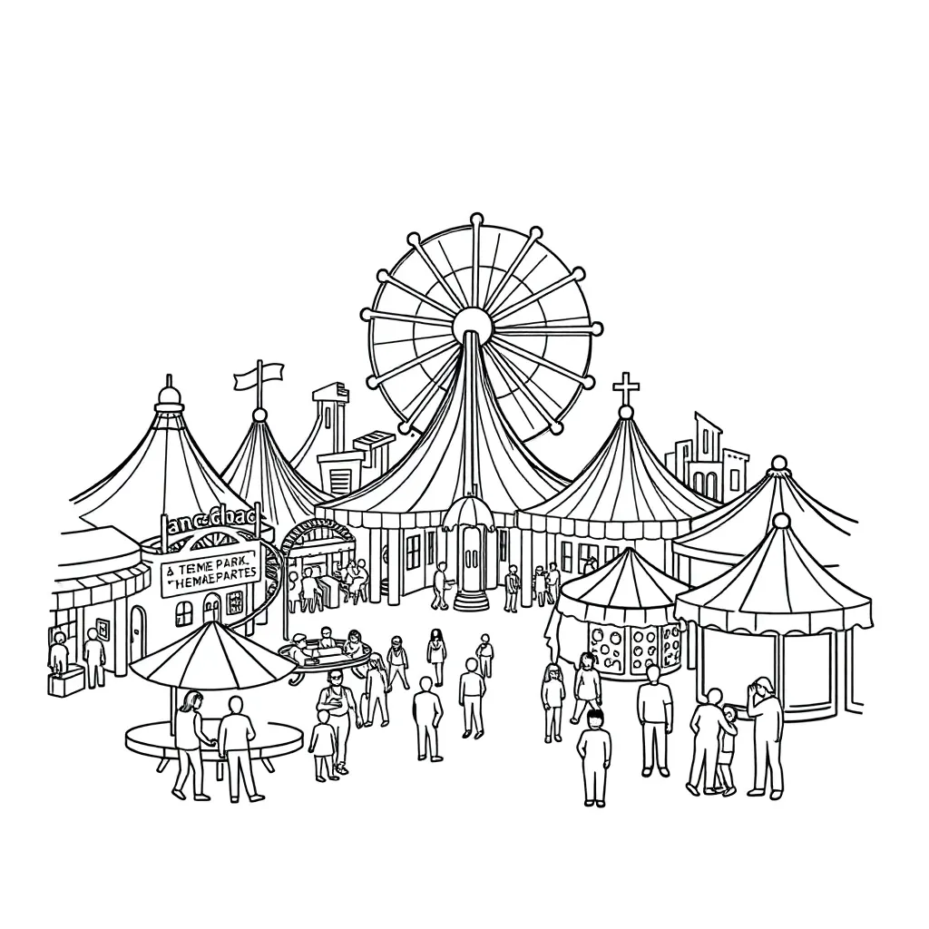 Theme Park coloring page