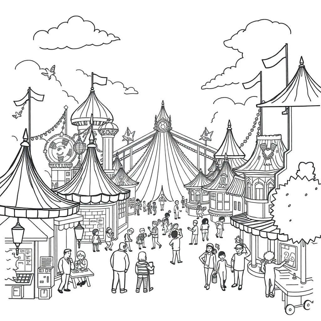 Theme Park coloring page