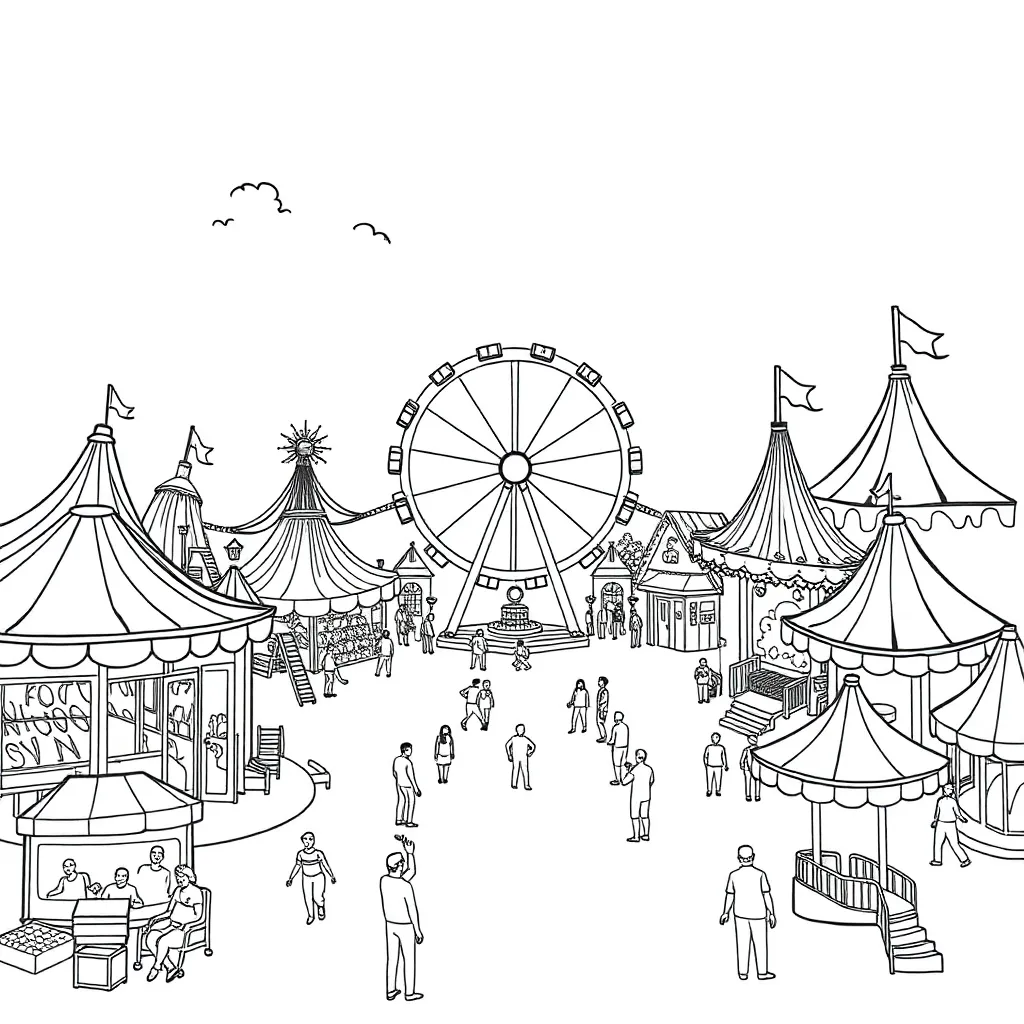 Theme Park coloring page