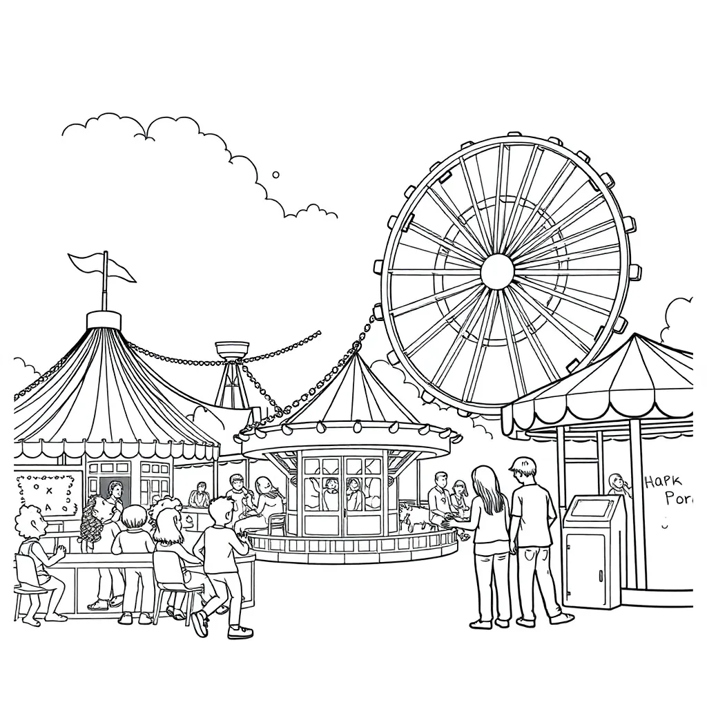 Theme Park coloring page